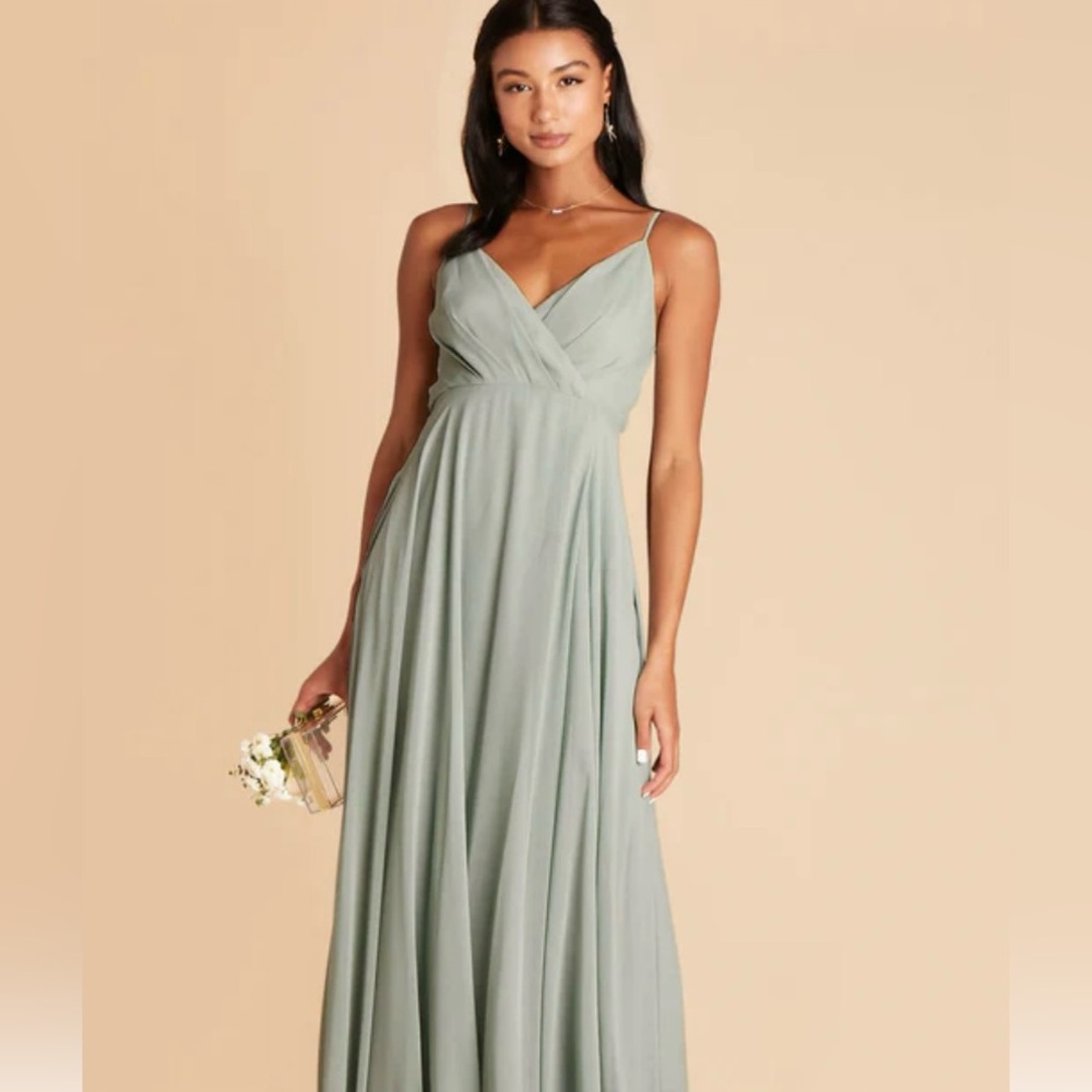 Birds Grey Sage Kaia Dress Chiffon